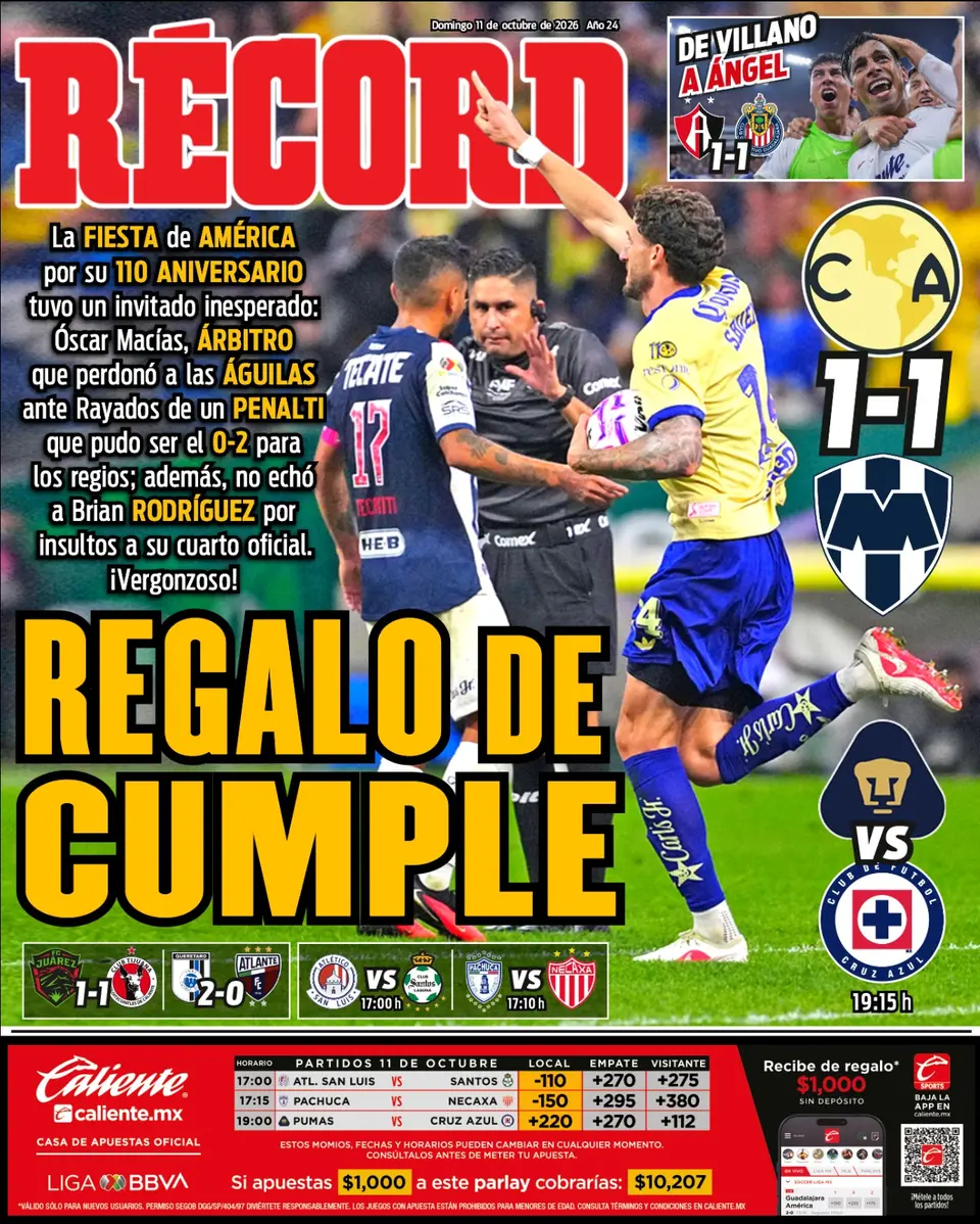 Portada RÉCORD 11 de octubre de 2026