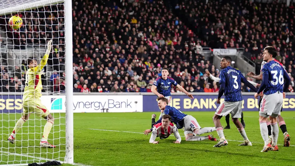 Momentos del cotejo entre Brentford y Arsenal | AP