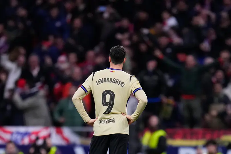 Robert Lewandowski en la derrota del Barcelona ante el Atleti I AP