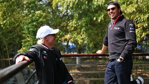 Valtteri Bottas y Checo Pérez, en China | @SChecoPerez