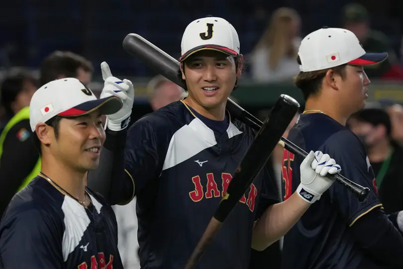 Shohei Ohtani y Munetaca Murakami con Japón I AP