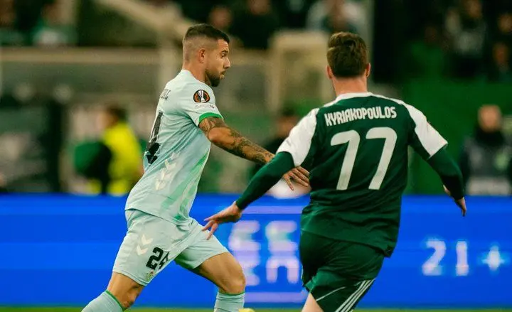 Betis perdió 1-0 contra Panathinaikos en la ida de los Octavos e Final de la Europa League | AP
