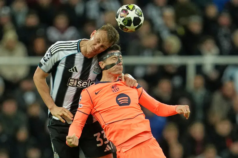Lewandowski con el Barcelona ante el Newcastle en la Campions League | AP