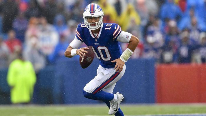 Mitch Trubisky en un partido de los Bills | AP