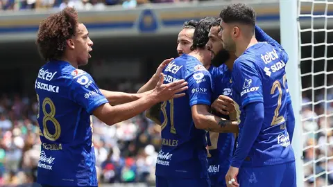 Pumas celebrando gol ante Mazatlán en la Jornada 14 del Clausura 2026 | Gina