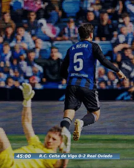 Alberto Reina celebra su gol ante Celta de Vigo l X:RealOviedo