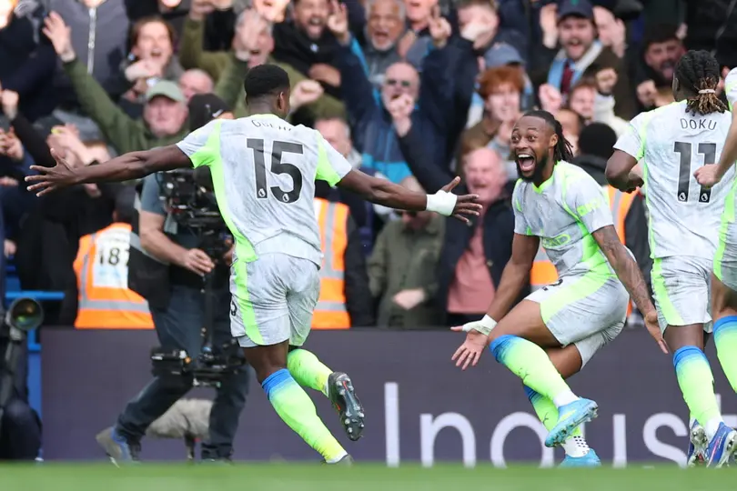 Jugadores de Manchester City en celebración en el partido contra Chelsea en la Premier League | AP