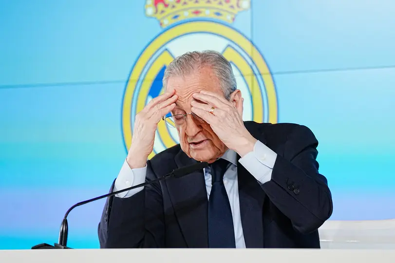 Florentino Pérez, presidente de Real Madrid, en conferencia de prensa | AP