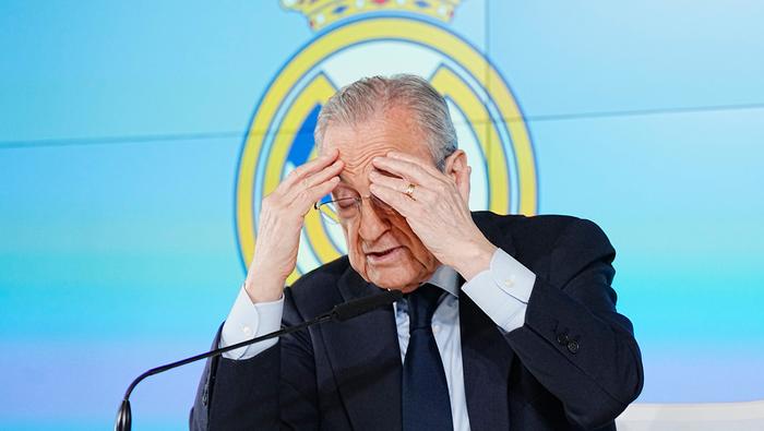 Florentino Pérez, presidente de Real Madrid, en conferencia de prensa | AP