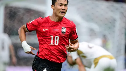 Oh Hyun Gyu celebrando la anotación de la victoria ante Chequia | MEXSPORT