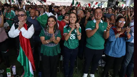 La jefa de Gobierno, Clara Brugada, estuvo siguiendo el partido junto a la presidenta Claudia Sheinbaum / FB: @ClaraBrugadaM