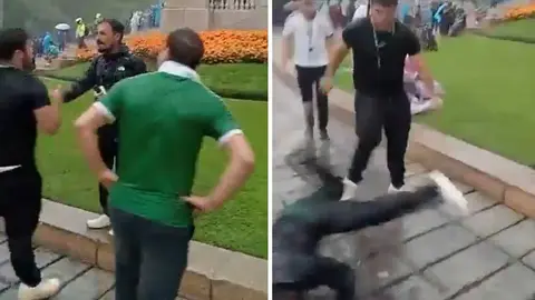 La discusión escaló cuando un reportero que documentaba los hechos intentó intervenir y terminó siendo agredido. / RS