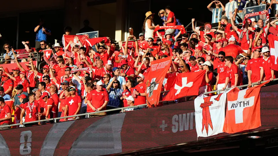 Afición de Suiza, en partido ante Argentina | AP