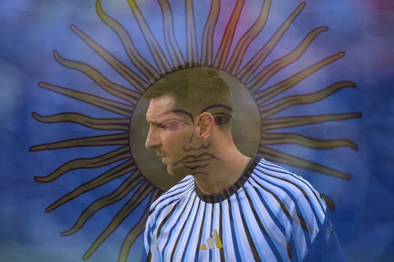 Lionel Messi y la bandera de Argentina | Imago7