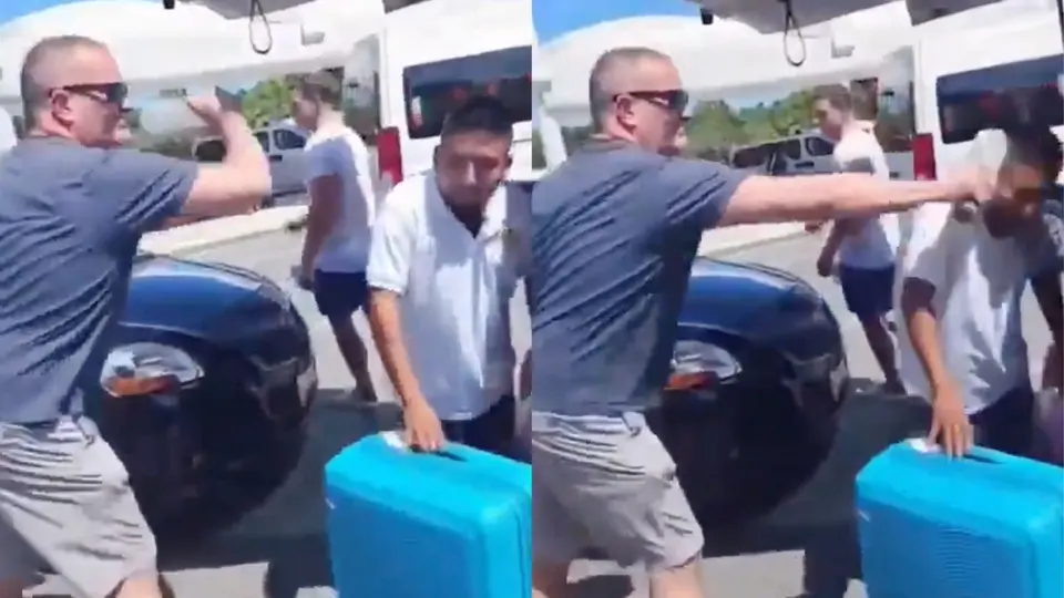 Agresión a taxista por parte de un turista estadounidense en el Aeropuerto de Cancún | VIDEO