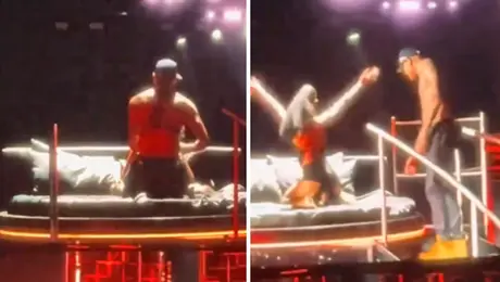 ¡Se salió de control! Chris Brown sube a una fan al escenario y protagonizan atrevida escena