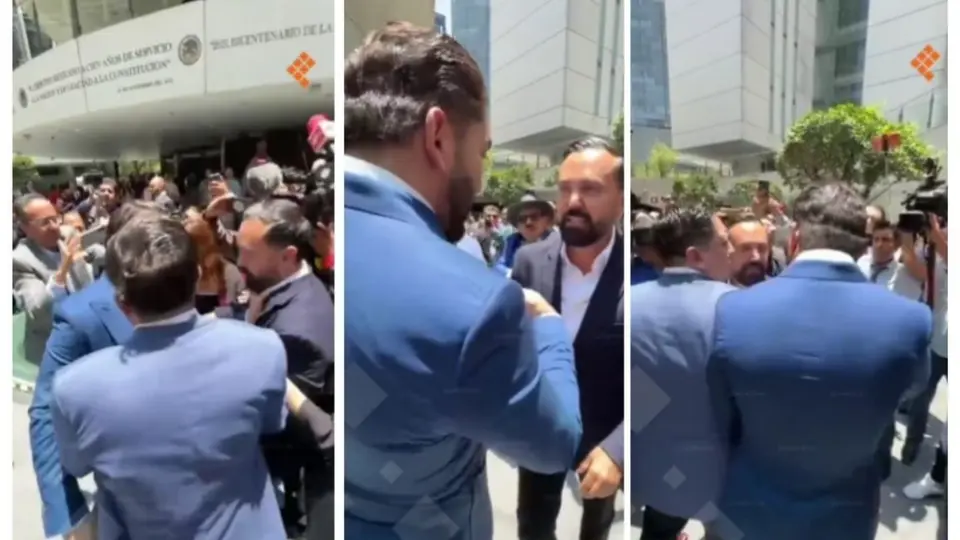 La discusión entre los diputados Arturo Ávila y Carlos Gutiérrez subió de tono hasta llegar a los empujones. / Redes