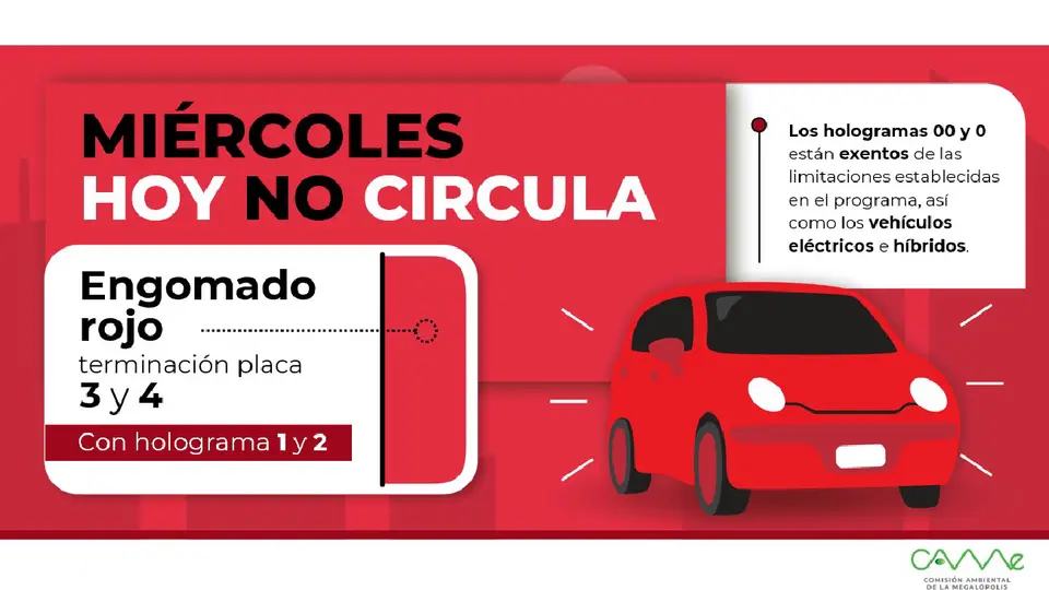 Los vehículos con engomado rojo, placas 3 y 4, y holograma 1 y 2, no circulan / Especial