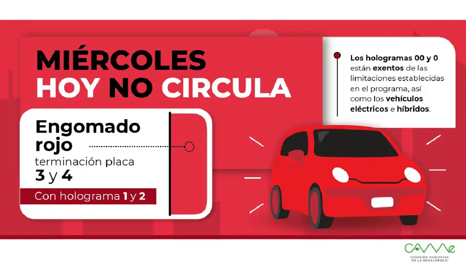 Los vehículos con engomado rojo, placas 3 y 4, y holograma 1 y 2, no circulan / Especial