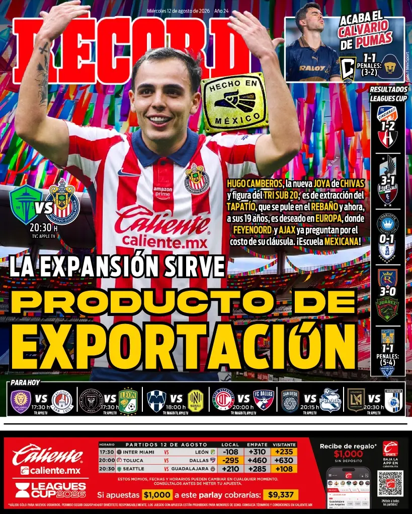Portada RÉCORD 12 agosto 2026