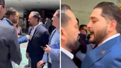 ¡Se calentaron los ánimos! Arturo Ávila y Carlos Gutiérrez se van a empujones en el Senado / VIDEO