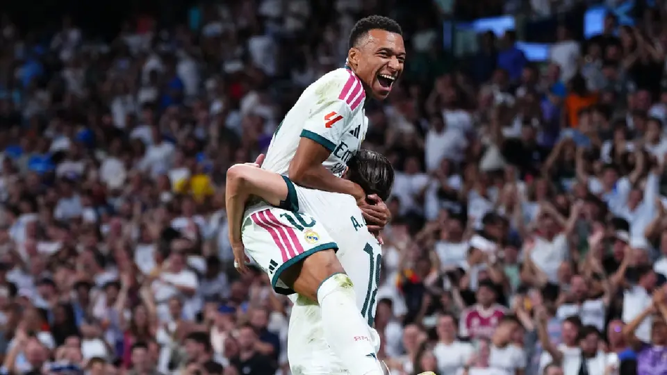 Mbappé celebrando su gol ante Rayo Vallecano | AP