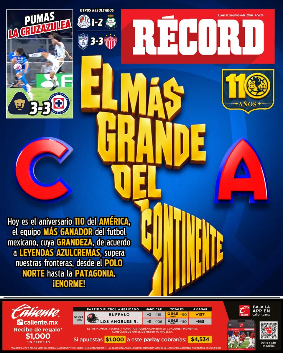 Portada RÉCORD 12 de octubre de 2026