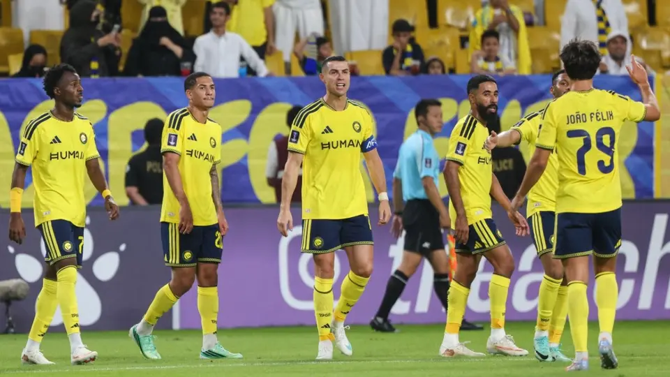 Jugadores de Al Nassr celebran con Cristiano Ronaldo | AFP