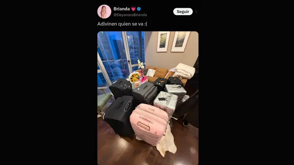 Brianda compartió en Redes Sociales las maletas de su amiga / Captura de pantalla