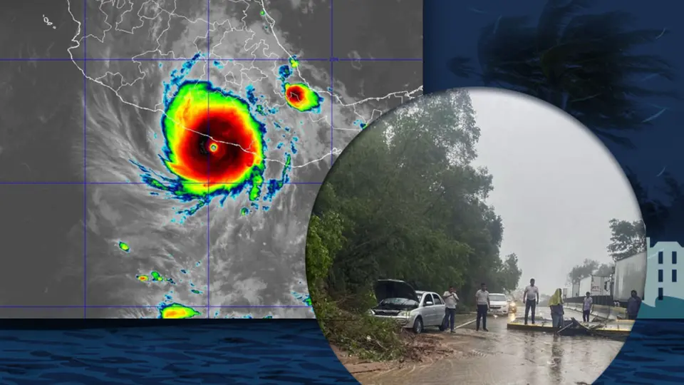 El huracán Otis alcanzó la categoría 5 antes de impactar Acapulco y Coyuca de Benítez, Guerrero, el 25 de octubre de 2023 / Ciencia UNAM