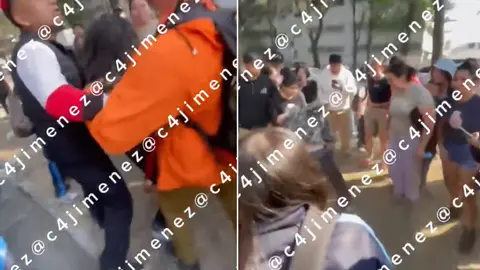 VIDEO: Padre de familia amenaza a maestro que intentó separar pelea de alumnas frente a secundaria en CDMX