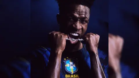 Vinicius Jr con el nuevo uniforme de Brasil | X: @CBF_Futebol