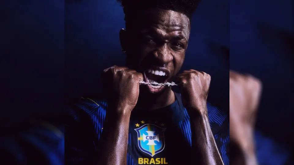 Vinicius Jr con el nuevo uniforme de Brasil | X: @CBF_Futebol