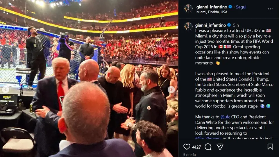 Infantino en instagram l CAPTURA