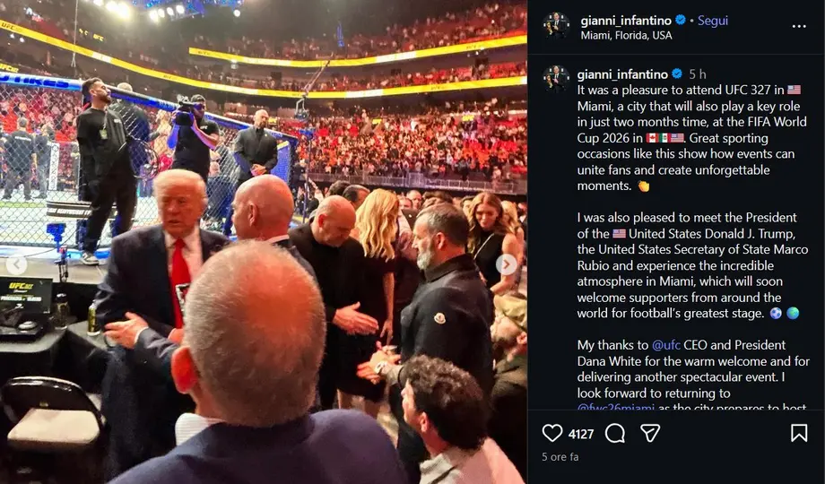Infantino en instagram l CAPTURA