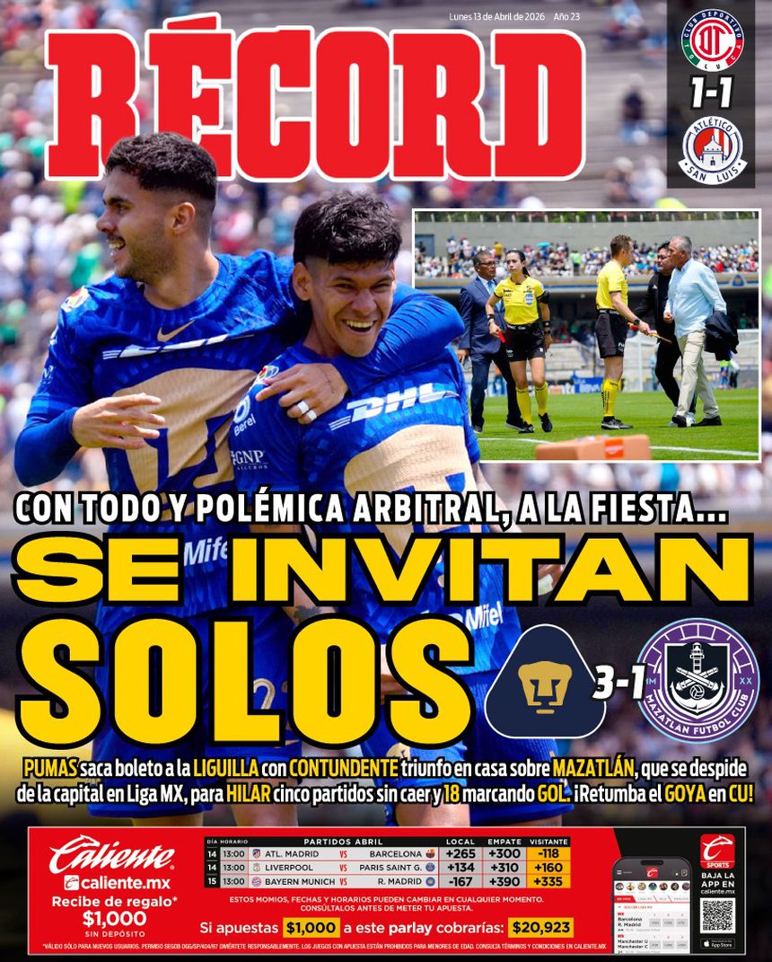 Portada RÉCORD 13 de abril de 2026