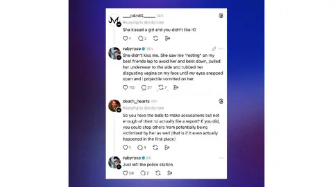 Estos son algunos mensajes que escribió Rose en redes sociales/Threads