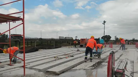 La reconstrucción de los puentes Alameda Oriente avanza tras los daños provocados por el sismo de 2017./ Gobierno de México