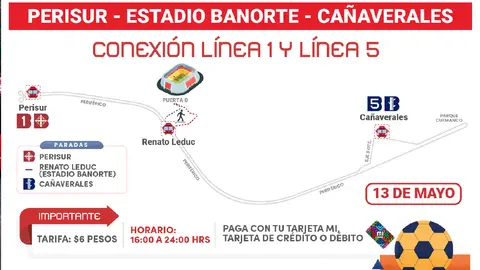 La primera prueba de esta ruta comenzó hoy con el partido de Cruz Azul - Chivas / FB: @MetrobusCDMX