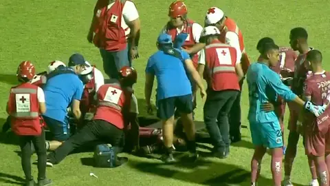 Momento de atención a Romario da Silva de Motagua | CAPTURA DE PANTALLA