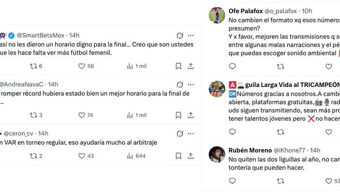 Así fueron algunas quejas de la afición | CAPTURA DE PANTALLA