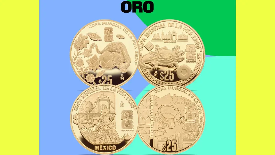Todas las monedas son de colección y conmemorativas a las Copa del Mundo en México / Especial