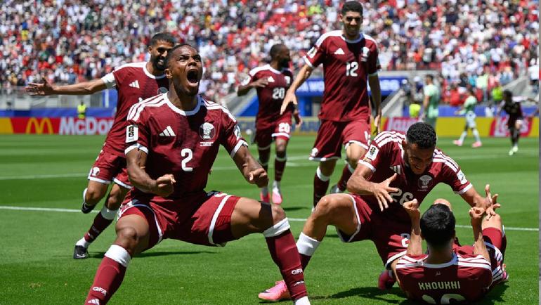 Festejo de los jugadores de Qatar l AP