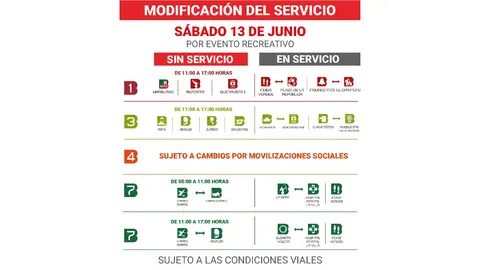Desde temprana hora los cambios estarán presentes / FB: @MetrobusCDMX