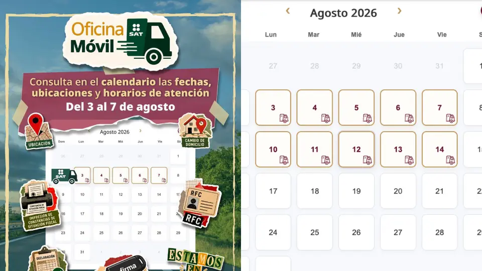 En la página del SAT hay un apartado llamado 'Oficina Móvil' para conocer las fechas y lugares de las unidades / Especial