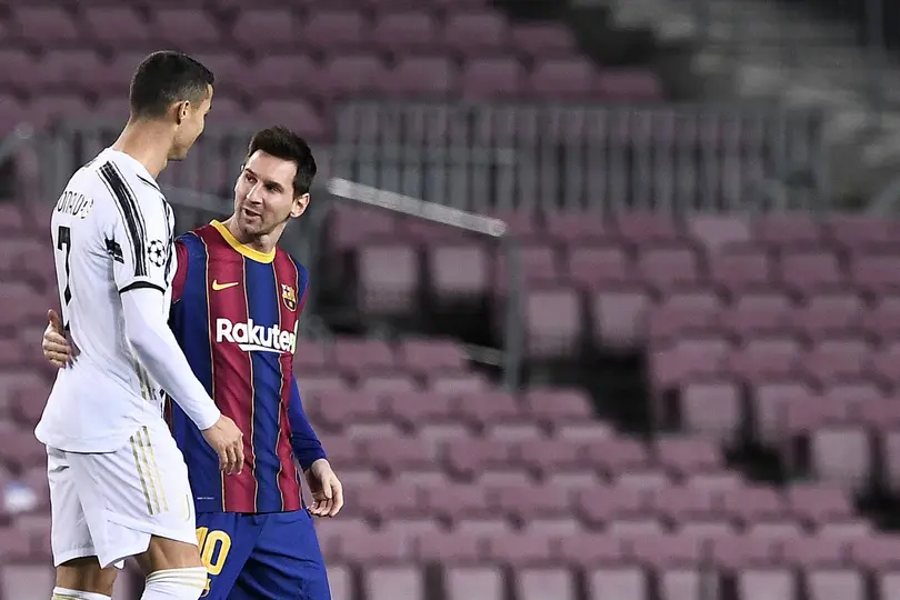 Cristiano Ronaldo con la Juventus enfrentando al Barcelona de Lionel Messi | AFP
