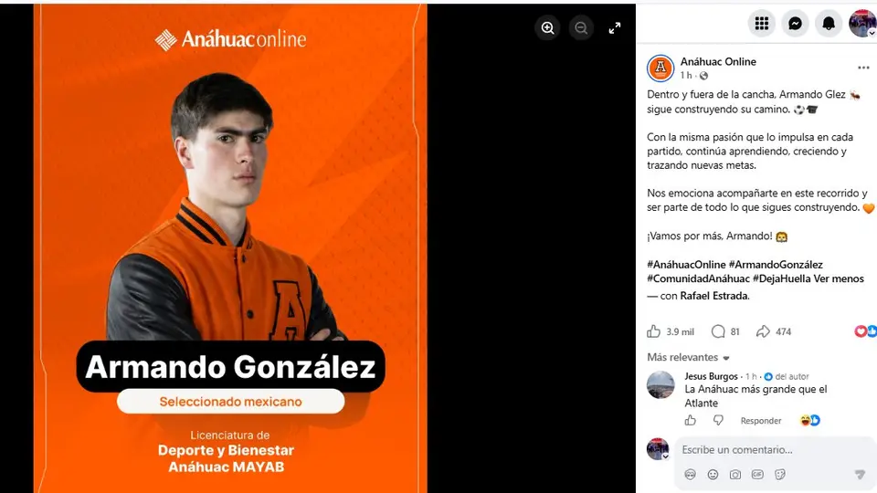 Así anunció Anahuac la llegada de Armando González | CAPTURA DE PANTALLA