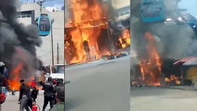 VIDEO: Fuga de gas provoca explosión frente al Metro Santa Martha; llamas llegan hasta el Cablebús