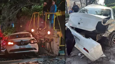 Hombre abandona su auto sobre las vías del tren; locomotora termina arrollándolo en la GAM