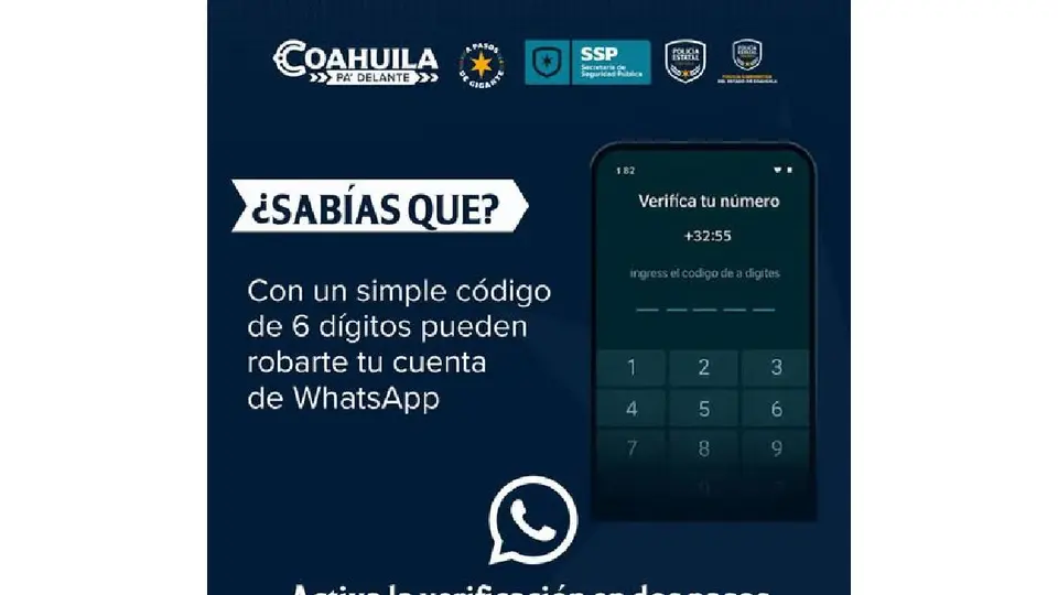 La verificación en dos pasos ayuda a proteger las cuentas./Policía Cibernética Del Estado De Coahuila